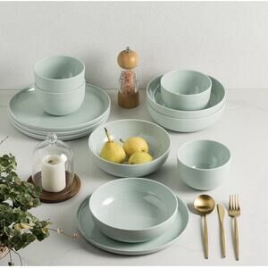 12 Pcs Wheat Straw Dinnerware Set Unbreakable Reusable Kitchen Mint